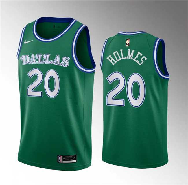 Men%27s Dallas Mavericks #20 Richaun Holmes Green 2023 Draft Classic Edition Stitched Basketball Jersey